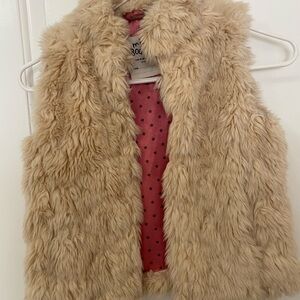 Mini Boden Light Pink Faux Fur Vest